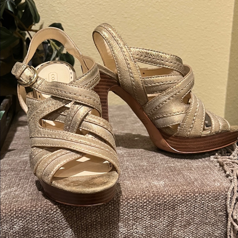 Coach Gold Strappy Heels - Picture 5 of 5